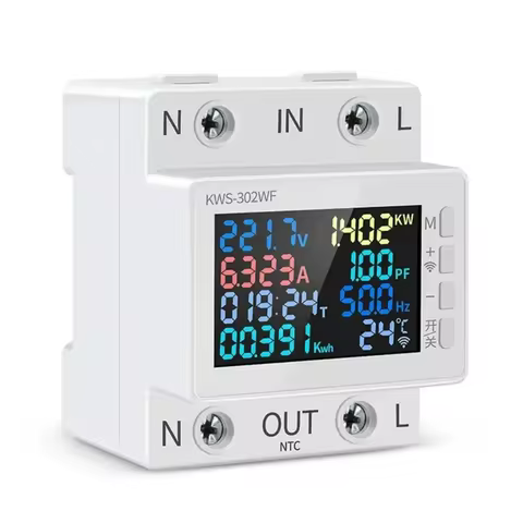 KWS-302 WiFi Smart Power Meter Over Under Voltage Protector Switch Current Voltage Monitor Relay Val