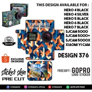 GOPRO HERO 4 , HERO 5 , HERO 6 , HERO 7, SJCAM 5000 , XIAOMI YI CAM 2K STICKER SKIN (DESIGN 376)