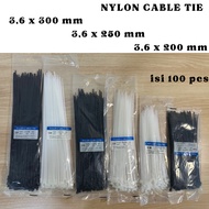 3.6mm Wide White Cable Ties Black/ 200 Length 250/ 300mm/ - Nylon Cable Tie Tis/ (K)