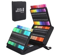 Dual-Ended Brush & Fine Tip Art Pens 168 Colors for Coloring, Drawing & Crafting