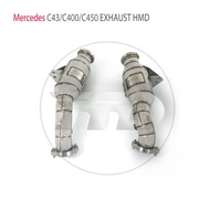 HMD Exhaust System High Flow Performance Downpipe for Mercedes Benz C43 C400 C450 SLC43 W205 2015  C