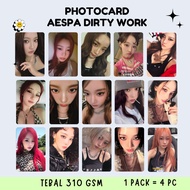 Aespa Dirty Work Photocard - PC AESPA Unofficial Kpop Merch Card 2 sides