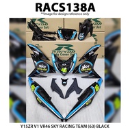 Rapido Cover Set Yamaha Y15ZR V1 V2 LC150 VR-46 SKY RACING TEAM (63) Accessories Motor Y15 Ysuku Color Black VR46 VR 46