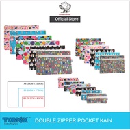 Zipper Pocket TOMEX Pencil Case Canvas Pencil Case B6~A4