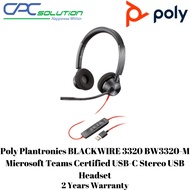 Poly Plantronics BLACKWIRE 3320 BW3320-M Microsoft Teams Certified USB-C Stereo USB Headset