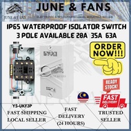 IP65 WATERPROOF ISOLATOR SWITCH 3 POLE 20A 35A 63A (UKF3P)