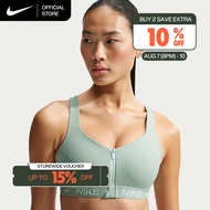 Nike Womens Indy High Support Padded Front-Zip Sports Bra - Steam [HQ2752-006]