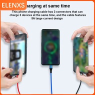 Phone Charging Cable 3-in-1 Fast Charging with Intended Cord Type-c Android Compatible for iPhone, 3