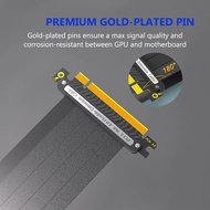 PCIE x16 Gen 4.0 Extension Cable 30cm Straight 180 Cable Riser 90 degree 64GBS/ for RTX4090 RTX3090t