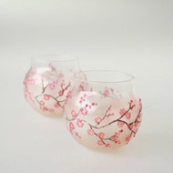 Sakura Cups sake Glasses Shot hand Painted Candleholders