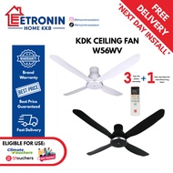 KDK W56WV 56" DC Ceiling Fan w/o light *Climate Voucher Eligible*