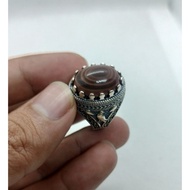 Cincin Batu akik Yaman Jaza dengan Ring Perak Original Yemen Limited