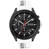 Hugo Boss Velocity 黑色錶盤白色橡膠錶帶男士手錶 - 1513718