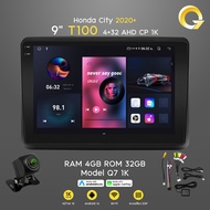 Q7 จอแอนดรอย 9นิ้ว HONDA CITY 2020พร้อมWIFI GPS YouTube 2DIN Apple CarPlay