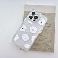 [Exclusive Model] Transparent Little White Dog C3138 iPhone Phone Case Cute Bichon 12 13 14 15 16 17