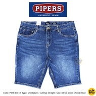 PIPERS Brand Men Big Size Straight Stretchable Short Jeans (P916-63812B)