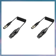 (XCTS) 2X XLR 3Pin Female to Mini XLR 4Pin Female Amplifier Audio Mixer Mini Microphone Camera Audio