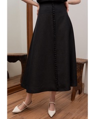 Caramel Studio - Camellia Skirt กระโปรงเอวสูง ตกแต่งกระดุม