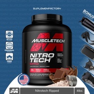 NITROTECH RIPPED 4 LBS MUSCLE TECH WHEY PROTEIN NITRO TECH CARNITINE - Coklat