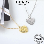 HILARY JEWELRY Heart Original 925 Perak Necklace Rantai Gold Sterling Pendant For Retro Chain Silver Korean Accessories Women Leher Perempuan 純銀項鏈 N142