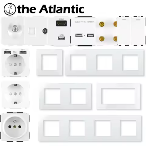 S Series- Wall Outlet Power Socket USB Light Switch Type C RJ45 Audio HDMI Module Frame DIY Free Com
