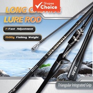 FISHINGFANS 1.8m 2.1m 2.4m High Carbon Fiber Spinning Casting Bass Medium Power 6-12lb Tapered Handl