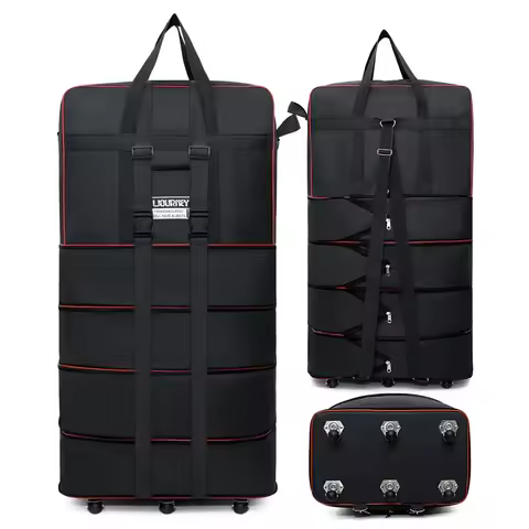 Folding travel bag suitcase spinner wheel abroad 158 air consignment large capacity telescopic duffl