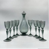 法國水晶滗水器和八支長笛 Daum Nancy |法國復古餐具