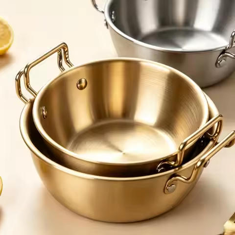 Stainless Steel Sauce Dishes with Handles,Korean Ramen Soup Bowl Stackable Food Container for Salad,