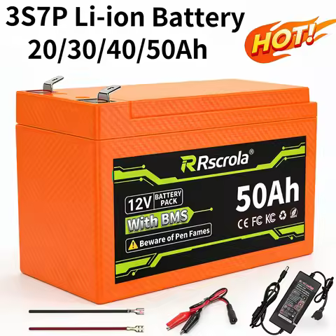 12V 50000mAh Rechargeable Li-ion Battery Pack 3S4P 3S5P 3S6P 3S7P with Charger for Sprayer Kids Car 