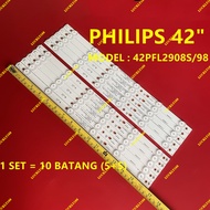 NEW 1SET 42PFL2908S/98 PHILIPS 42" LED TV BACKLIGHT 42PFL2908 (READY STOCK )