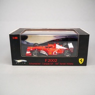 Ready Stock 1: 43 Hot Wheels F1 Ferrari 2002 Schumacher F2002 Canadian Station Fine Version Car Mode