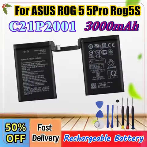 Mobile Phone Battery C21P2101 for Asus ROG7 7Pro Phone7 ROG6 6Pro Phone6, C21P2001 For ROG Phone 5 P