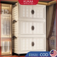 Kukaa L45-78CM High-Quality Foldable Storage Cabinet Large Capacity Almari Baju Plastic Almari Dapur