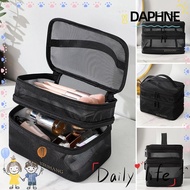 DAPHNE Makeup Bag, Nylon Mesh Transparent Travel Cosmetic Bag, Portable Organizer Storage Large Capacity Storage Bags Outdoor