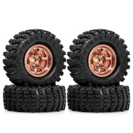4PCS 1.3 Inch Metal Beadlock Wheel Tyres Fit 1/18 TRX4M 1/24 Axial SCX24 FCX24 FMS Traxxas Mini RC C