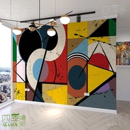 arch wallpaper Seni abstrak Nordic penutup dinding geometri yang sesuai dengan grafiti ruang tamu TV