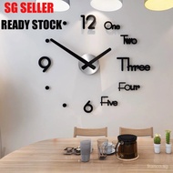 [SG Seller] 🌷【Full House】Modern Design Clock Watch Large Wall Clocks 3d Diy Acrylic Mirror Mechanism Stickers Home Livin