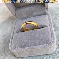916 Gold Simple Glossy Ring Ring Closed Couple Couple Ring Jewelry