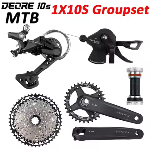 M4100 1X10 Speed MTB Bike Groupset SENICX Crankset SM-BB52 104BCD Chainring Ultralight Cassette 42T/