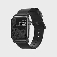 美國NOMADxHORWEEN Apple Watch專用質樸黑皮革錶帶-42/44mm 黑皮黑扣