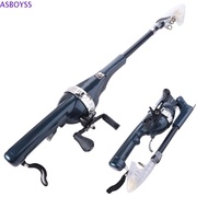 ASBOYSS Fishing Rod, 131cm Telescopic Fish Pole Reel Combo, Mini Foldable with Fishing Line Portable