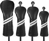 Number-one Golf Club Head Covers for Fairway Woods Driver Hybrids, 4 Pieces Leather Golf Headcover S