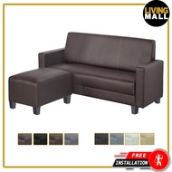 Living Mall Dorcas Fabric/ Leather 2, 3 Seater Sofa Set + Ottoman In 8 Colours