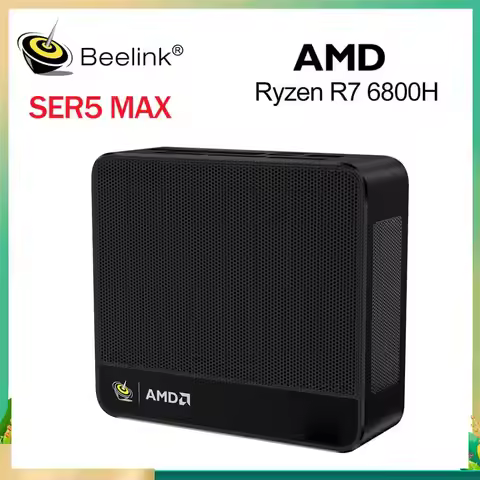 Desktop Gaming Computer Beelink Mini PC SER5 MAX AMD Ryzen R7 6800H 8 Cores DDR5 32GB 500GB 1TB SSD 