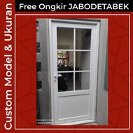 Pintu Aluminium dan Kaca ornamen minimalis kombinasi acp ukuran 70cm x 200Cm pintu aluminium halaman belakang pintu minimalis