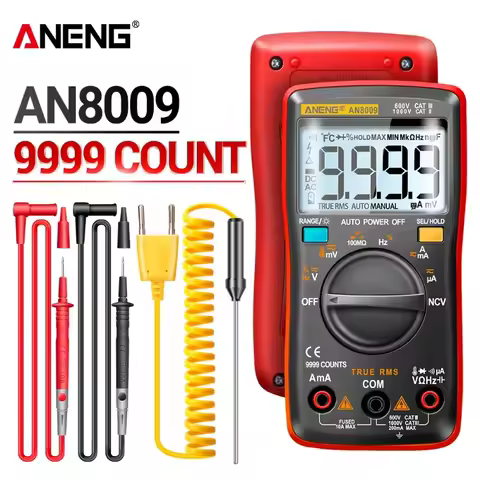 ANENG AN8008/AN8009 Mini Digital Multimeter Rm 409b Double Fuse Auto-range Medidor EléctricoTrue-RMS