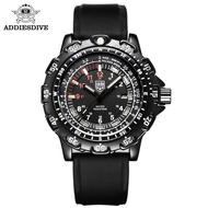 Addies MY-049 Men's Watch Silicone Strap 50m Waterproof Sports Quartz Watch 45mm Rotating Bezel Alloy Case Tube Luminous Watch