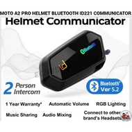 MOTO A2 PRO HELMET BLUETOOTH ID221 COMMUNICATOR
