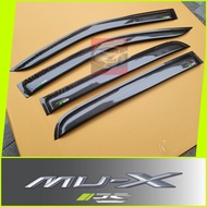 กันสาด กันสาดรถยนต์ คิ้วกันสาด ISUZU MU-X 21 22 23 24 25 งานแคปล่า คาร์บอน กันสาดเรียว ลู่ลม โลโก้ M